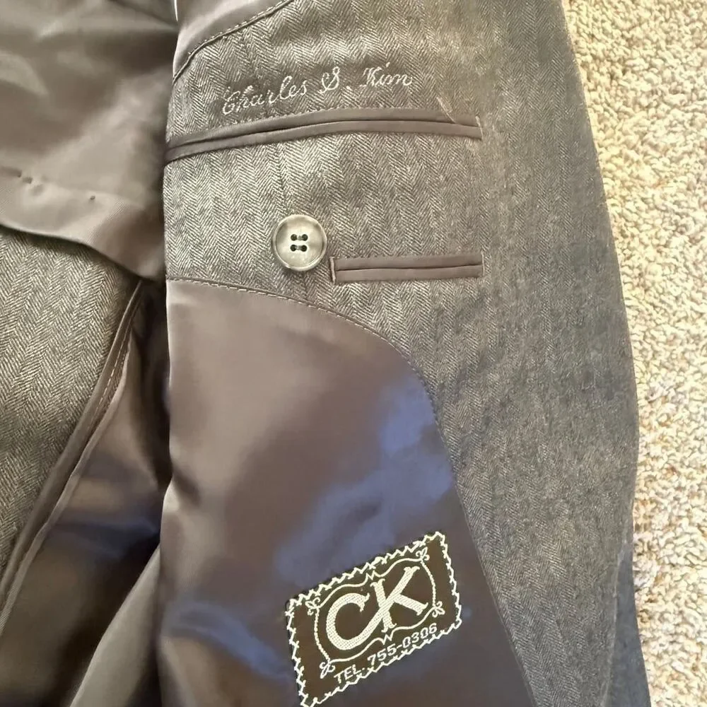 Ermenegildo Zegna‎ Jacket Italy wool cashmere 40R Gray Career Business